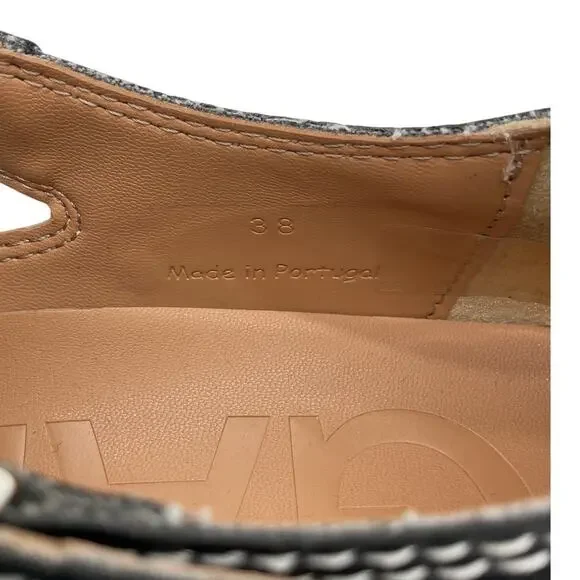 Ganni Sleek Black White Everyday Buckle Mary Jane Shoes Size EU 38 / US 8 - Picture 5 of 6